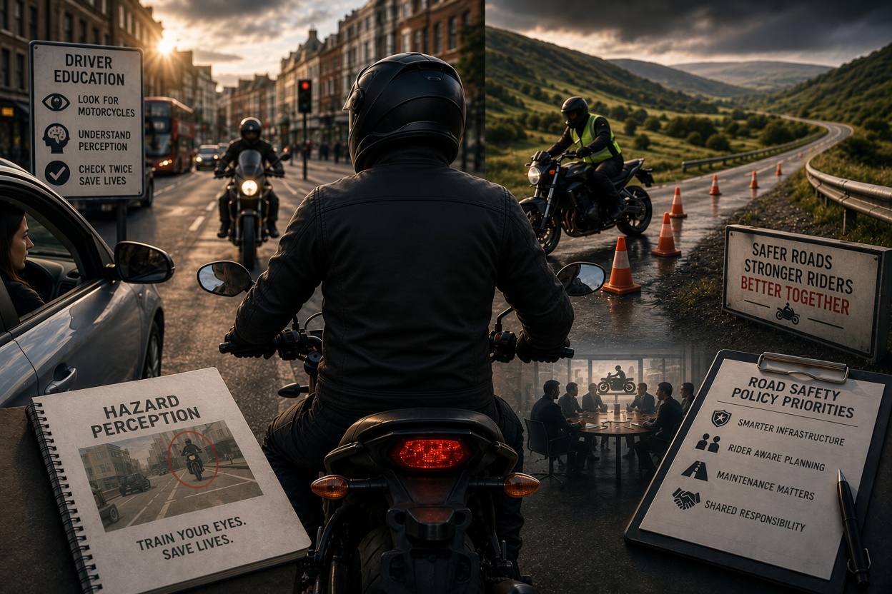 Motorcycles in unsafe positions
